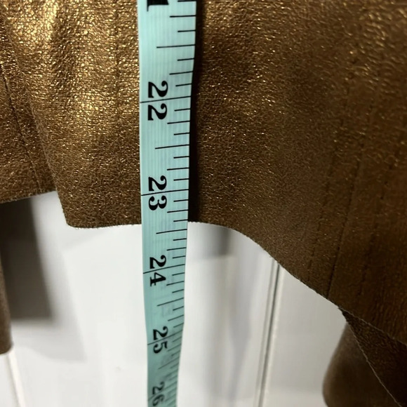 Style & Co Womens Jacket Gold S Open Front Zip Pockets Lined Shoulder Pads Chic - Picture 11 of 13